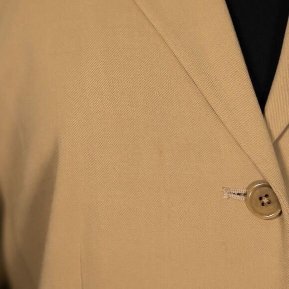 Ralph Lauren Women's Blazer Beige Wool Blend Stretch Work Career Suit Jacket 12 - Picture 10 of 10